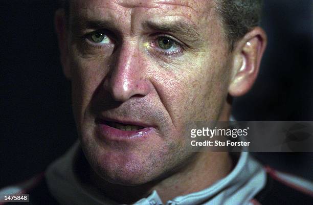 Wales Manager Mark Hughes talks to the Press at The Welsh Press Conference on October 15, 2002 at The Vale of Glamorgan Hotel in Cardiff, Wales.