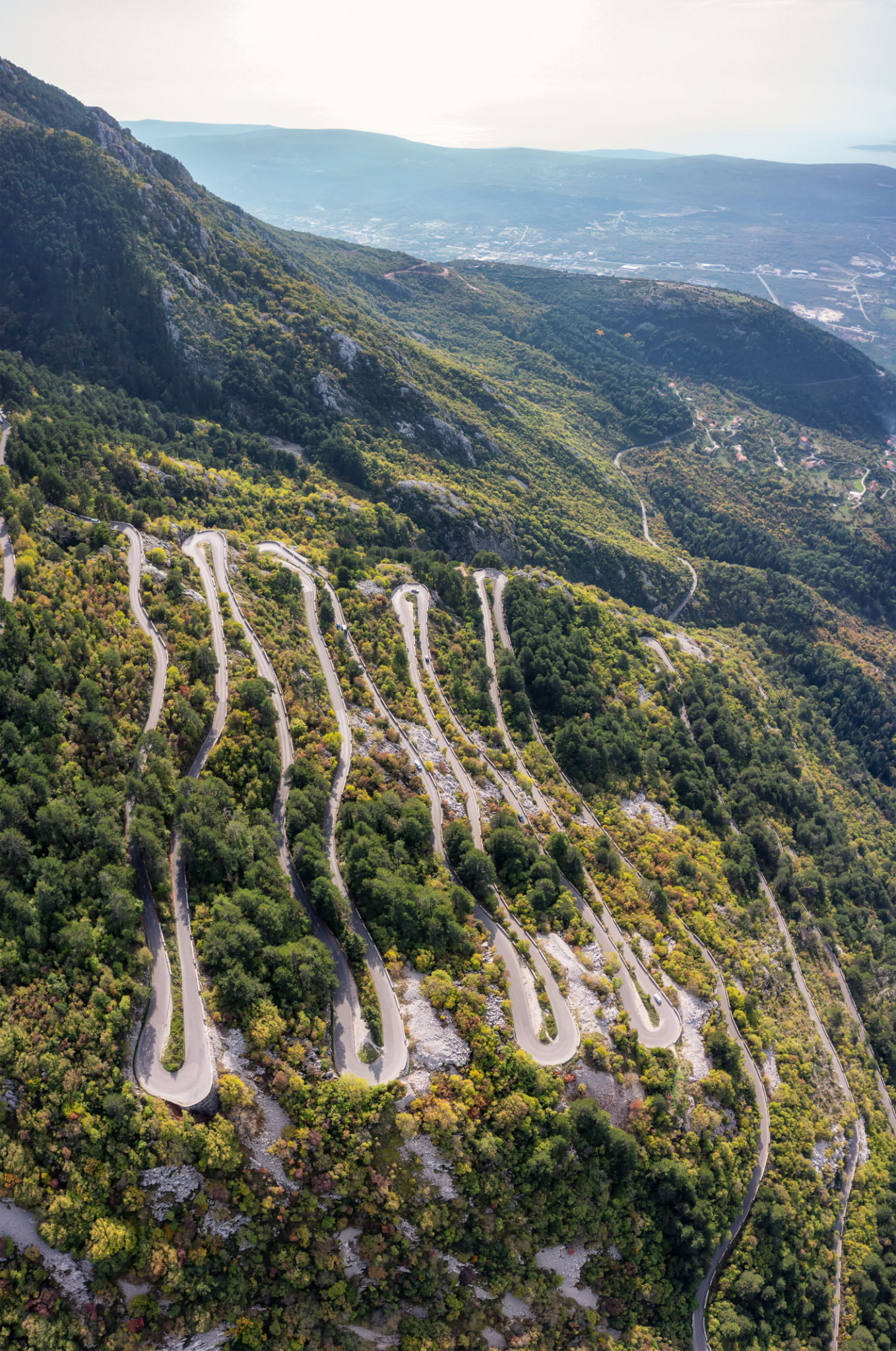 The old road serpentine near Kotor in Montenegro The old road serpentine near Kotor in Montenegro