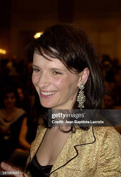 Juliette Binoche during Reporters Without Borders - Star Photos Auction Sponsored by Juliette Binoche at Inter-Continental Hotel in Paris, France.