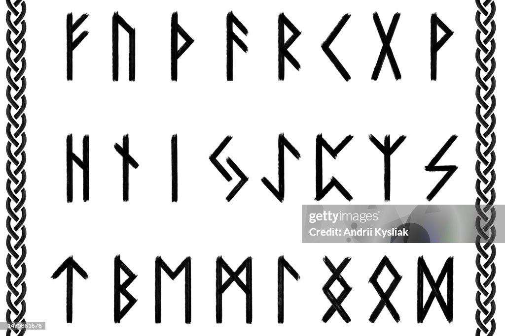 Basic Runic Language The Runic Alphabet Or Futhark Raw Illustration High-Res Vector Graphic ...