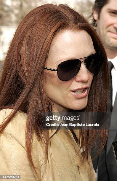 Julianne Moore during Paris Fashion Week - Ready to Wear - Fall/Winter 2005 - Dior - Front Row and Arrivals in Paris, France.