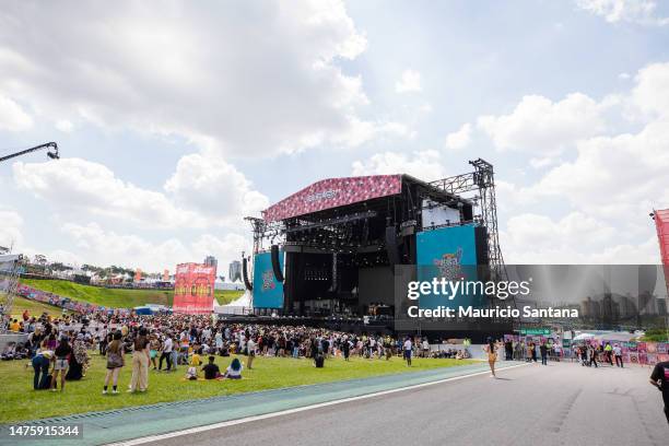 General view of the atmosphere during day one of Lollapalooza Brazil at Autodromo de Interlagos on March 24, 2023 in Sao Paulo, Brazil.