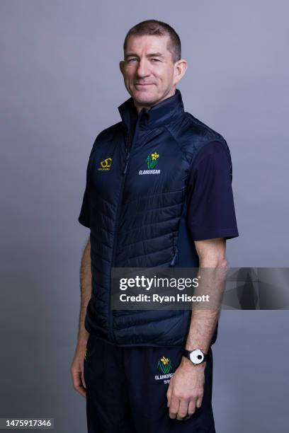 Steve Watkin, Coach of Glamorgan CCC, poses for a portrait during the Glamorgan CCC Photocall at Sophia Gardens on March 23, 2023 in Cardiff, Wales.