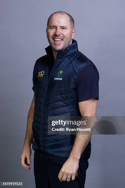 Adrian Shaw, Coach of Glamorgan CCC, poses for a portrait during the Glamorgan CCC Photocall at Sophia Gardens on March 23, 2023 in Cardiff, Wales.