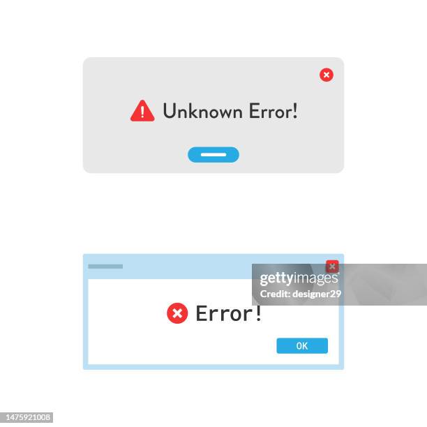 error message window set vector design on white background. - error message stock illustrations