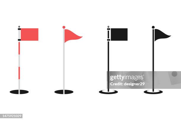 golf flag set vektor design. - golfflagge stock-grafiken, -clipart, -cartoons und -symbole