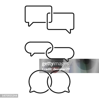 Speech Bubble Icon Set Vector Design on White Background. Speech Bubble Icon Set Vector Design on White Background.