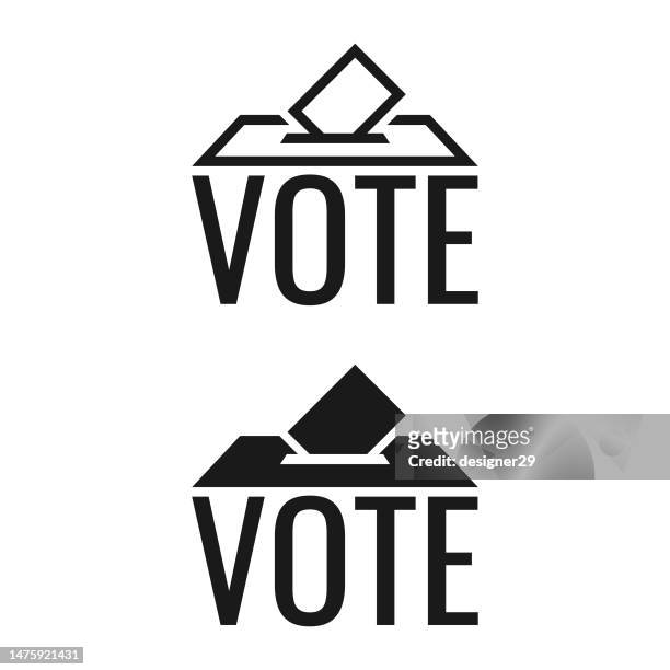 vote icon vector design. - ticket election stock illustrations