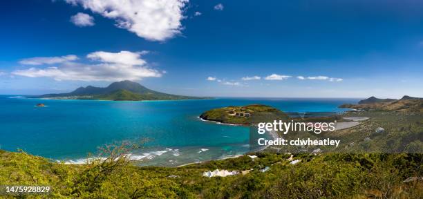 aerial view from st. kitts and nevis - saint kitts stockfoto's en -beelden