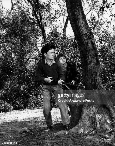 Actor Philip Alford and actress Mary Badham in a scene of the film "To Kill A Mockingbird", in 1961 at Monroeville, Alabama.