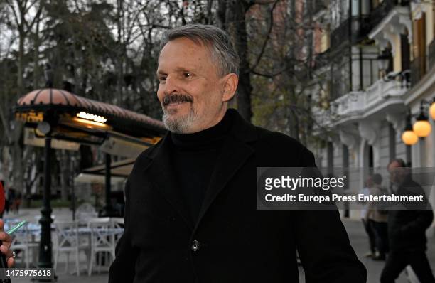 Miguel Bose arrives at the Teatro Real to attend the premiere of the New York City Ballet, which will perform for the first time in Madrid in its...