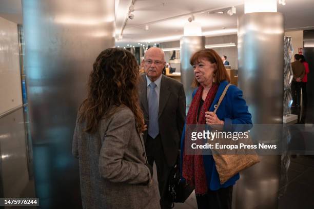 The president of the PSOE and vice-president of the Senate, Cristina Narbona, and the former president of the Cabildo of Tenerife, Jose Segura...