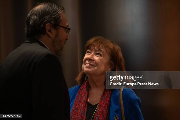 The president of the PSOE and vice-president of the Senate, Cristina Narbona, on her arrival at the VII meeting of socialist deputies of the IX...