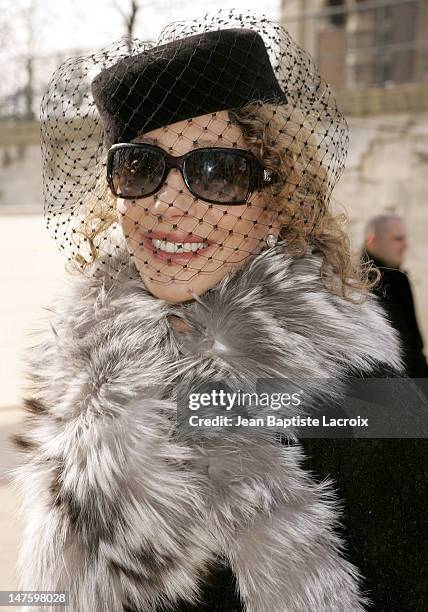 Marisa Berenson during Paris Fashion Week - Ready to Wear - Fall/Winter 2005 - Dior - Front Row and Arrivals in Paris, France.