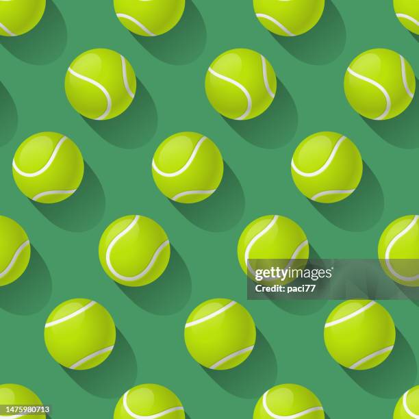 tennis balls seamless pattern. vector illustration. - tennis ball background stock illustrations