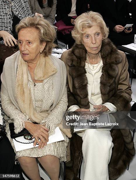 Madame Bernadette Chirac and Madame Pompidou during Paris Fashion Week - Haute Couture Spring/Summer 2005 - Chanel - Front Row and Arrivals in Paris,...
