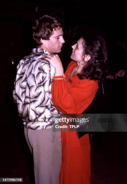 American actor Ryan O'Neal and Canadian activist Margaret Trudeau dance at the nightclub Studio 54 in New York, New York, April 1978.