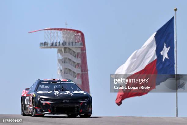 Kimi Raikkonen, driver of the Onx Homes/iLOQ Chevrolet, drives during practice for the NASCAR Cup Series EchoPark Automotive Grand Prix at Circuit of...
