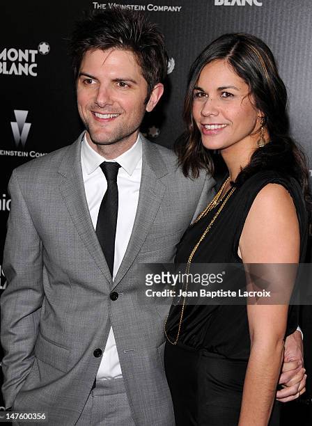 Adam Scott and Naomi Sablan attend the Montblanc Charity Cocktail hosted by the Weinstein Company to benefit UNICEF at Soho House on March 6, 2010 in...