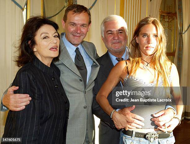 Anouk Aimé, Jean-Jacques Aillagon, French Minister of Culture, Jean-Claude Brialy and Mathilde Seigner