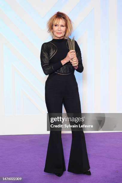 Clementine Celarie wins Best Actress award during the closing ceremony during the Series Mania Festival 2023 on March 24, 2023 in Lille, France.