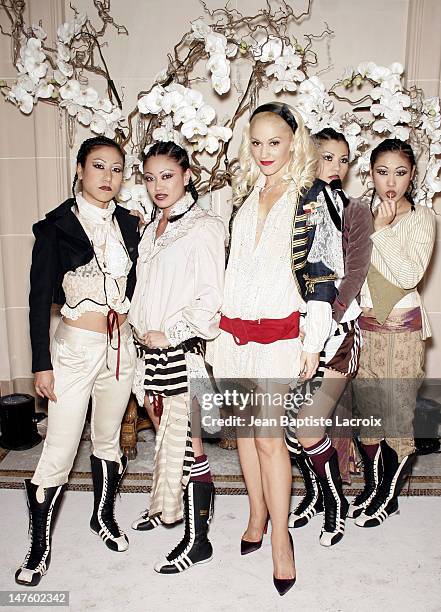 Gwen Stefani and the Harajuku girls during Paris Fashion Week Ready to Wear - Fall/Winter 2005 - Harpers Bazaar Party - Inside Arrivals at Plaza...