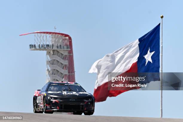 Kimi Raikkonen, driver of the Onx Homes/iLOQ Chevrolet, drives during practice for the NASCAR Cup Series EchoPark Automotive Grand Prix at Circuit of...