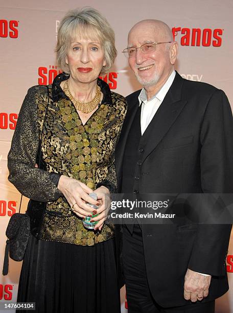 Jane Pittson and Dominic Chianese during "The Sopranos" Final Season World Premiere - Red Carpet at Radio City Music Hall in New York City, New York,...