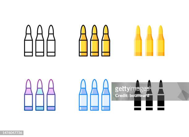bullets icon. 6 different styles. editable stroke. - trigger warning stock illustrations