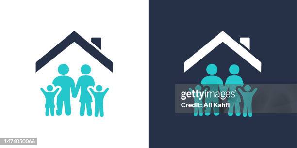ilustraciones, imágenes clip art, dibujos animados e iconos de stock de icono familiar del hogar. ilustración vectorial de icono sólido. para diseño de sitios web, logotipo, aplicación, plantilla, interfaz de usuario, etc. - familia