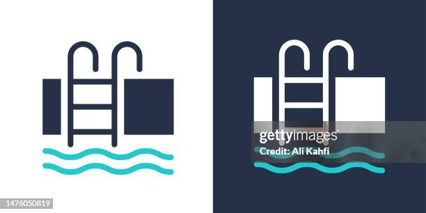swimming pool icon. solid icon vector illustration. for website design, logo, app, template, ui, etc. - penthouse stock illustrations