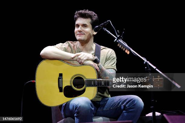 Singer & songwriter John Mayer performs at Bridgestone Arena on March 24, 2023 in Nashville, Tennessee.