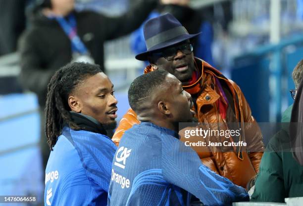 Khephren Thuram and his brother Marcus Thuram of France with their father Lilian Thuram - 1998 World Cup champion - following the UEFA EURO 2024...