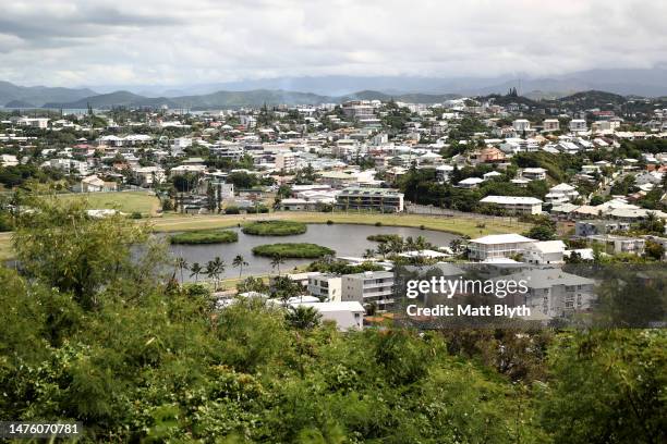 Hippodrome Henry Milliard racecourse is seen on February 27, 2023 in Noumea, New Caledonia. Noumea is the largest city and the capital of New...