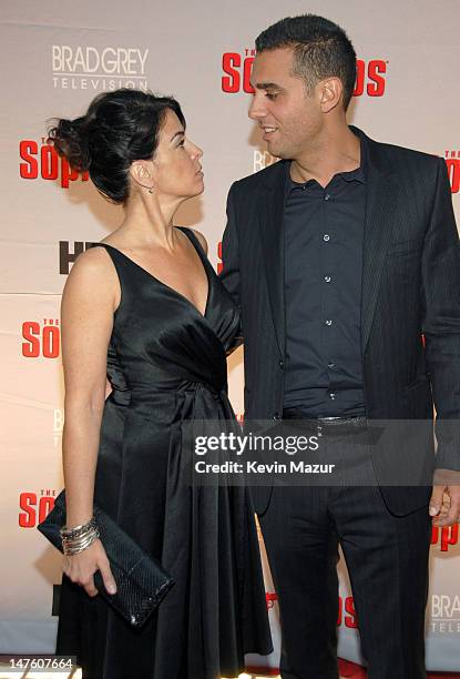 Annabella Sciorra and Bobby Cannavale during "The Sopranos" Final Season World Premiere - Red Carpet at Radio City Music Hall in New York City, New...