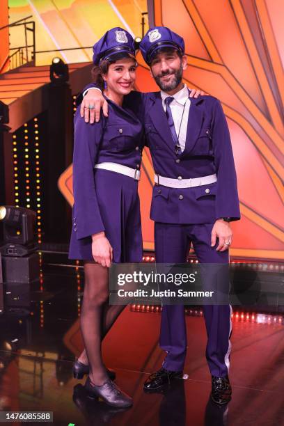 Sally Oezcan and Massimo Sinato attend the fifth "Let's Dance" show at MMC Studios on March 24, 2023 in Cologne, Germany.