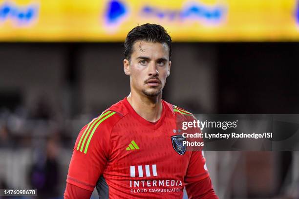 Marcinkowski of the San Jose Earthquakes during a game between Colorado Rapids and San Jose Earthquakes at PayPal Park on March 11, 2023 in San Jose,...