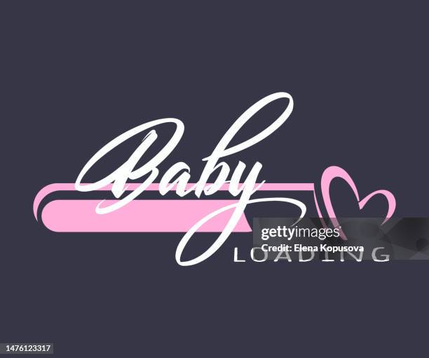 pregnancy planning concept in flat style. loading text with expected baby and heart on colored abstract backgrounds. poster template. - baby background pattern stock illustrations