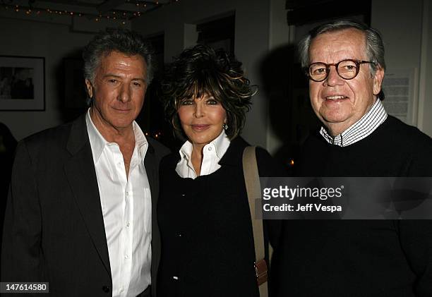 Dustin Hoffman, Carol Bayer Sager and Robert Daly during Lisa Hoffman Launches her Night and Day 24 Hour Skincare Line - Inside at APOTHIA at Fred...