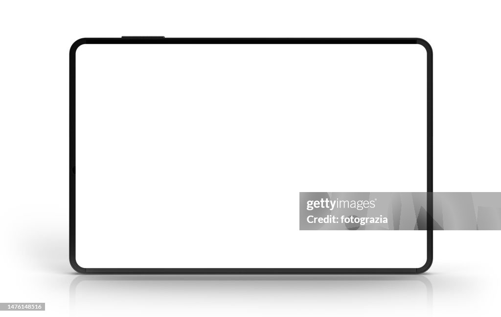 Front View of Digital Tablet with Clipping Path for the Screen