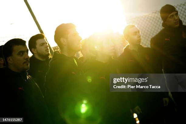 Some players of AC Milan Special in action during the event special training of the AC Milan special team participating in the Paralympic...