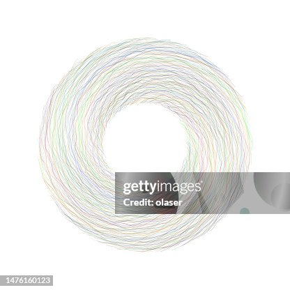 Multicolored thread in vortex, in donut shape Multicolored thread in vortex, in donut shape