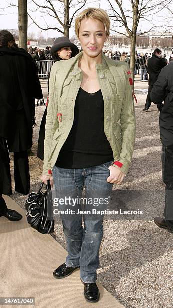 Helene de Fougerolles during Paris Fashion Week - Ready to Wear - Fall/Winter 2005 - Dior - Front Row and Arrivals in Paris, France.