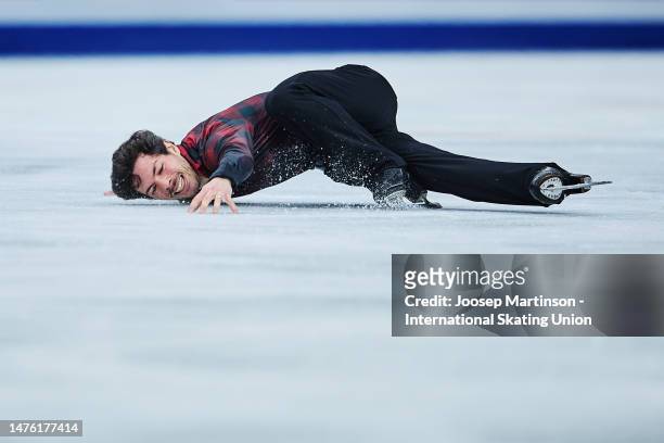 Keegan Messing of Canada competes in the Men's Free Skating during the ISU World Figure Skating Championships at Saitama Super Arena on March 25,...