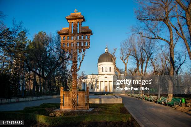 nativity cathedral in downtown chisinau moldova - moldavia bildbanksfoton och bilder