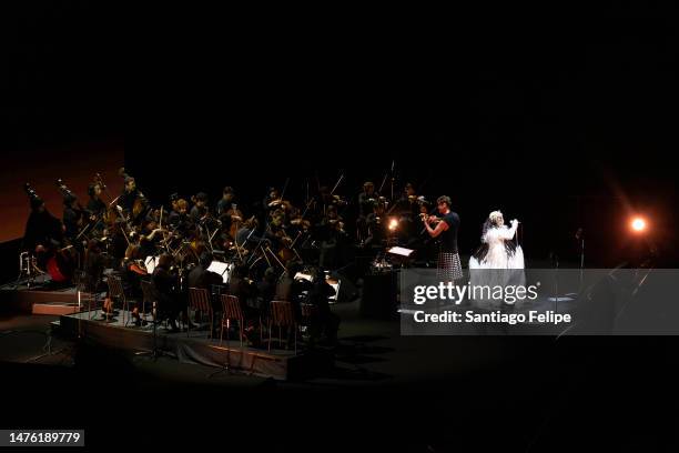 Bjork performs onstage at World Memorial Hall on March 25, 2023 in Kobe, Japan.