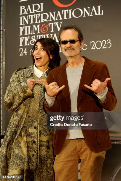 Singer Giorgia and director Rocco Papaleo attend a press conference during the BiFest 2023 - Bari International Film & Tv Festival on March 25, 2023...