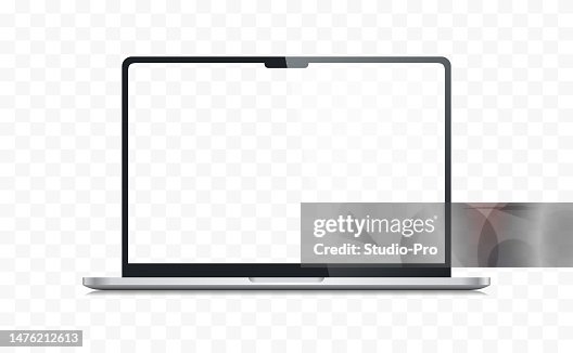 Realistic laptop notebook mockup with transparent screen vector template similar to macbook Realistic laptop notebook mockup with transparent screen vector template similar to macbook