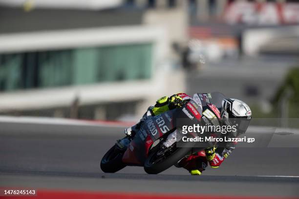 Romano Fenati of Italy and Rivacold Snipers Team rounds the bend during the MotoGP Of Portugal - Qualifying at Autodromo do Algarve on March 25, 2023...