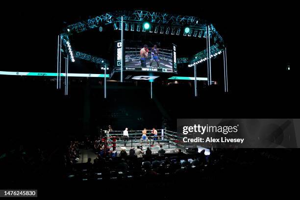 General view during the 6x3 Middleweight fight between Shakiel Thompson and Robert Talarek at AO Arena on March 25, 2023 in Manchester, England.